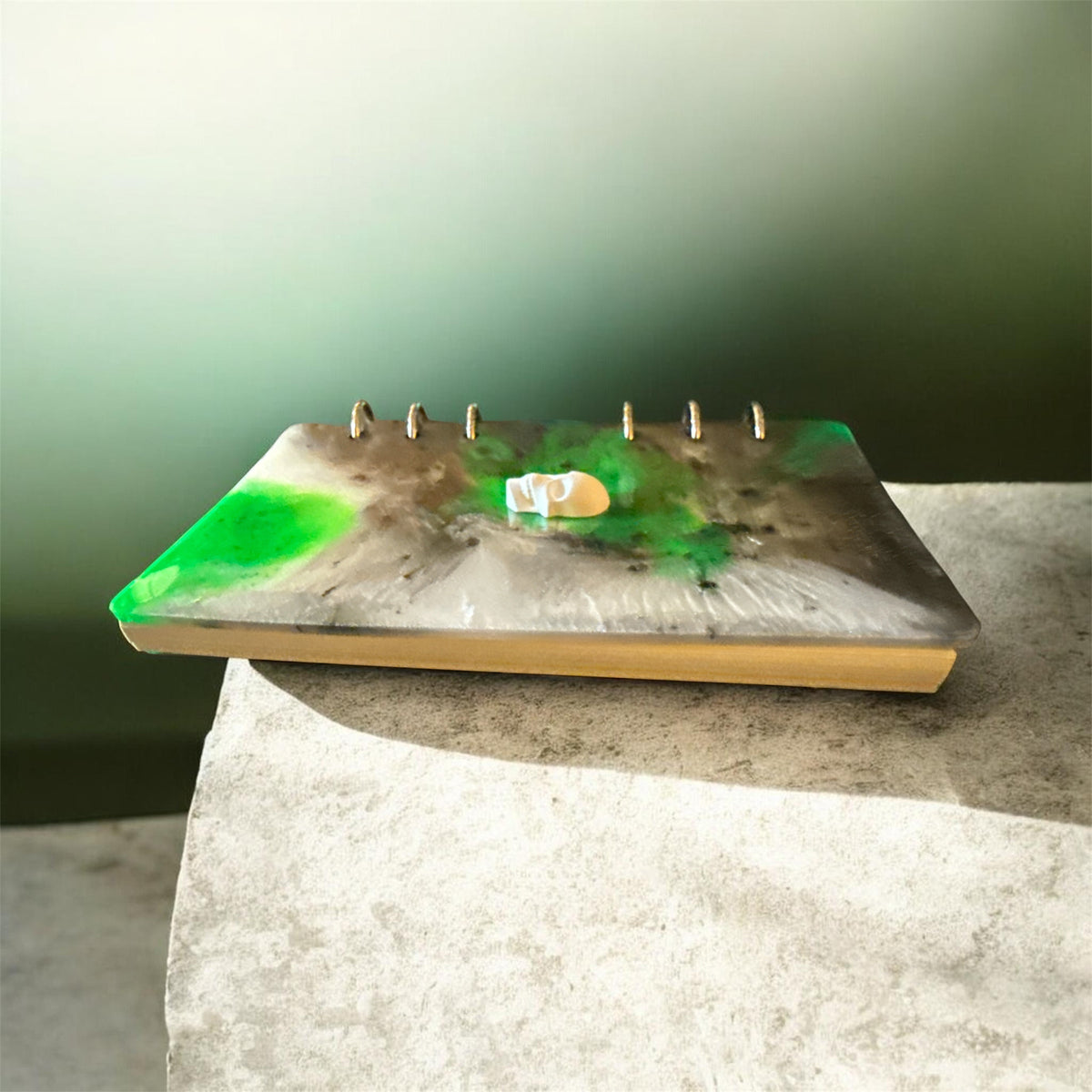 Green & Smoke Resin Skull Notebook