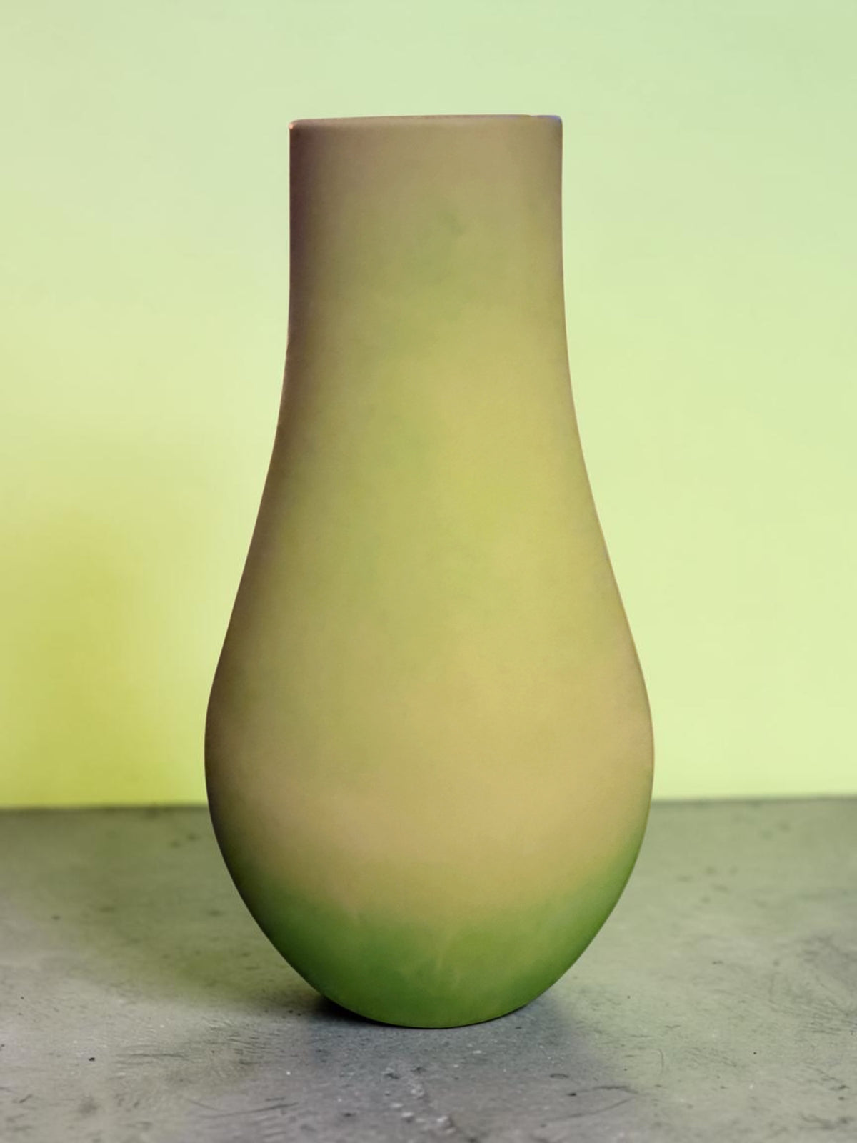 Acid Green Ombre Plaster Vase