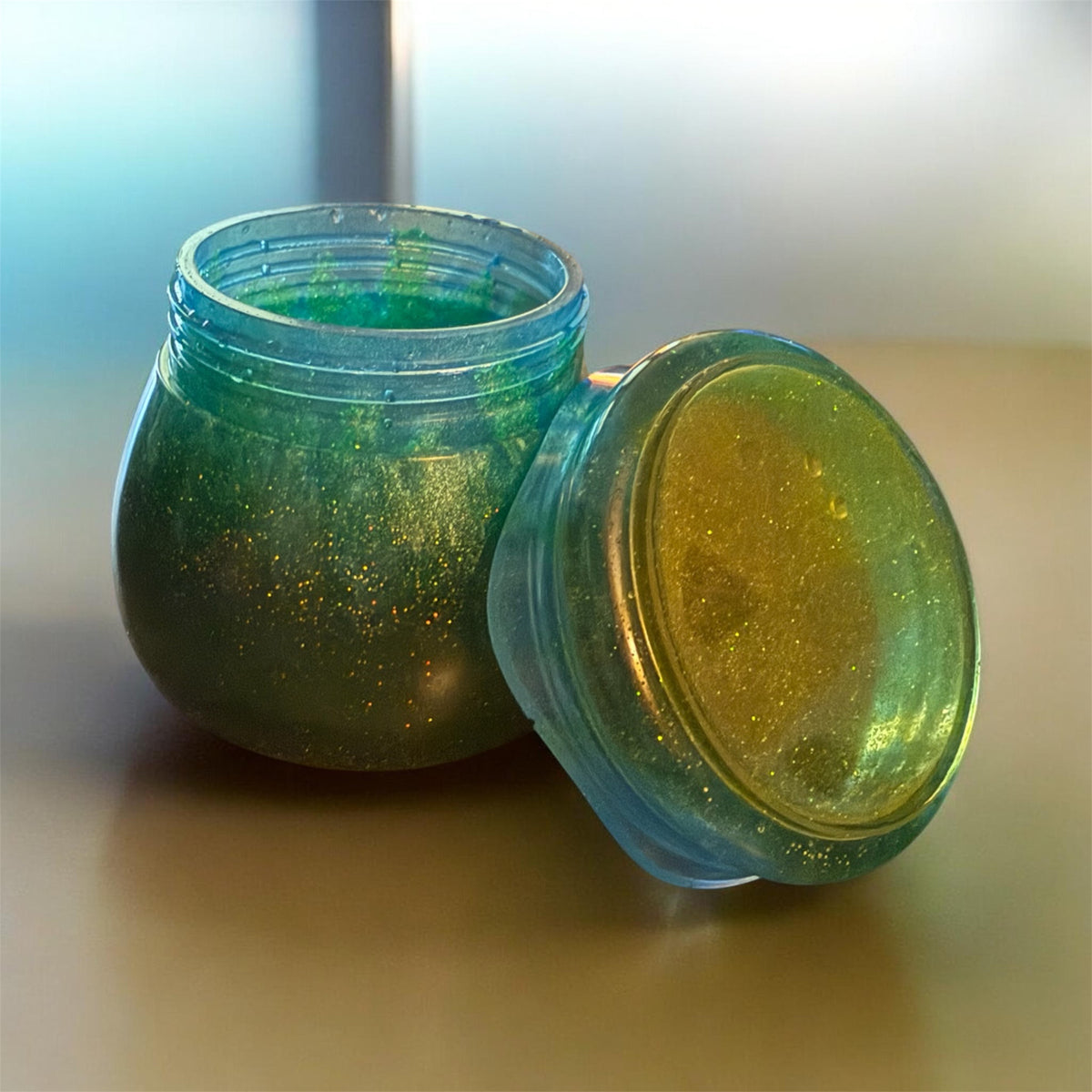 Golden Lagoon: Lidded Resin Jar