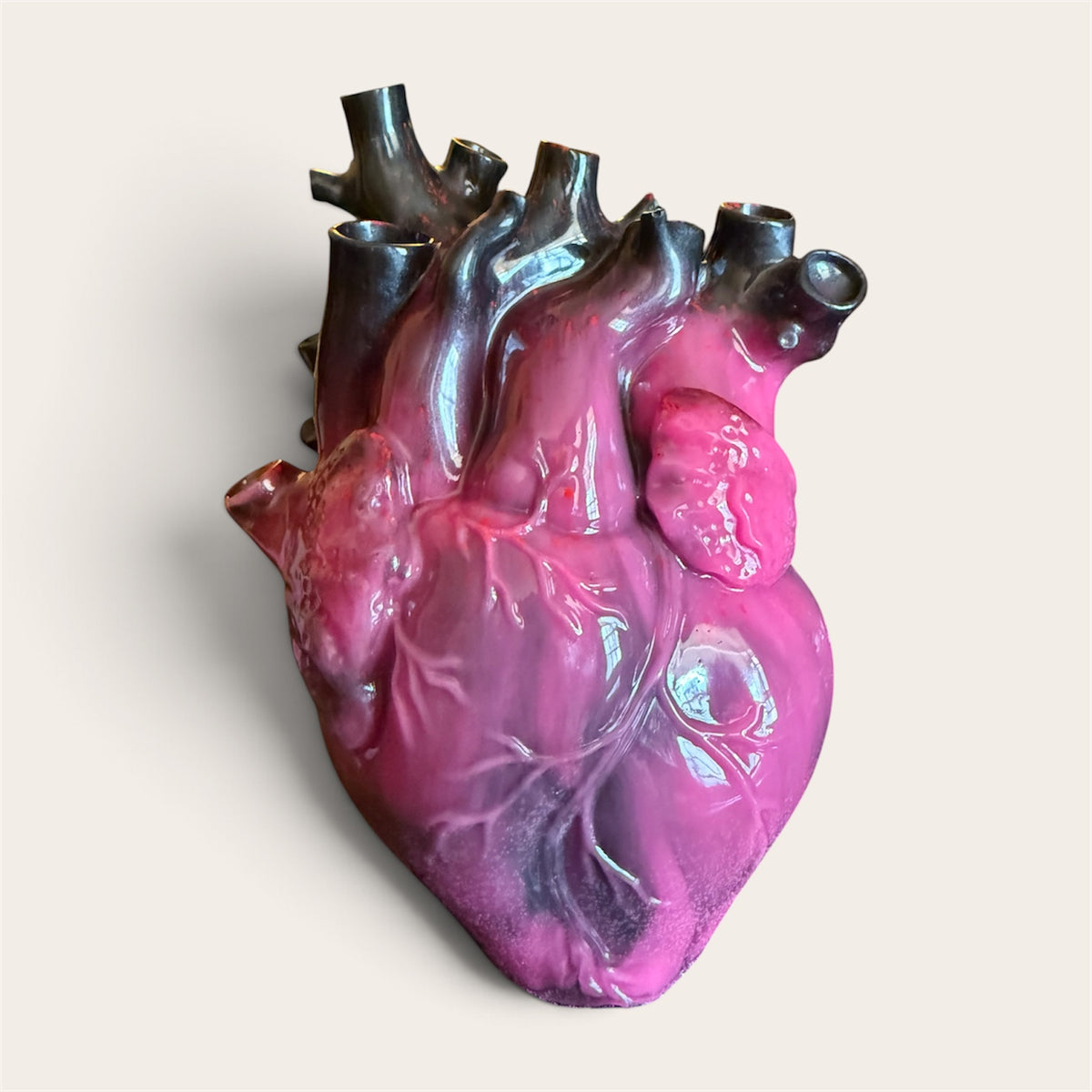 Bubblegum Anatomical Heart — Resin Sculpture
