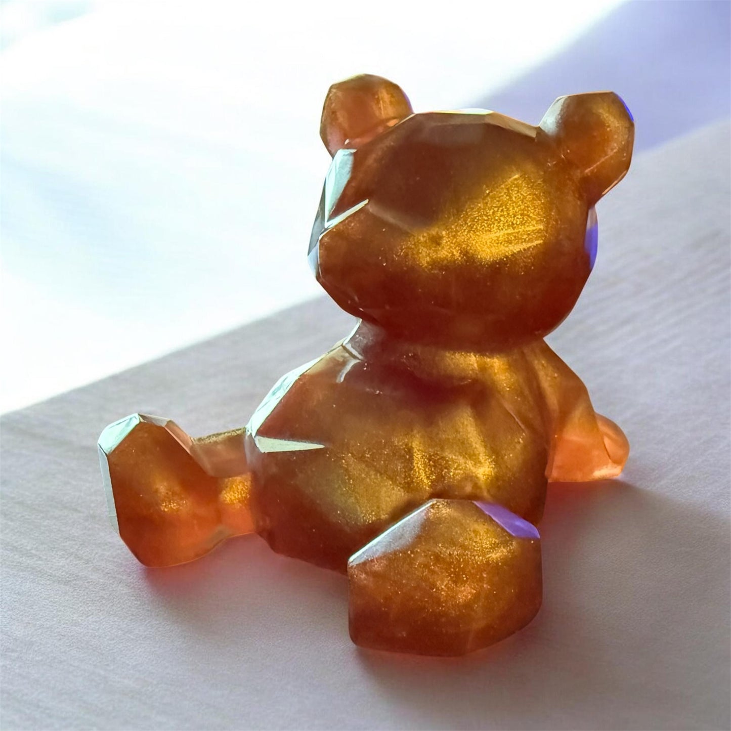 Gold Shift: Geometric Resin Bear