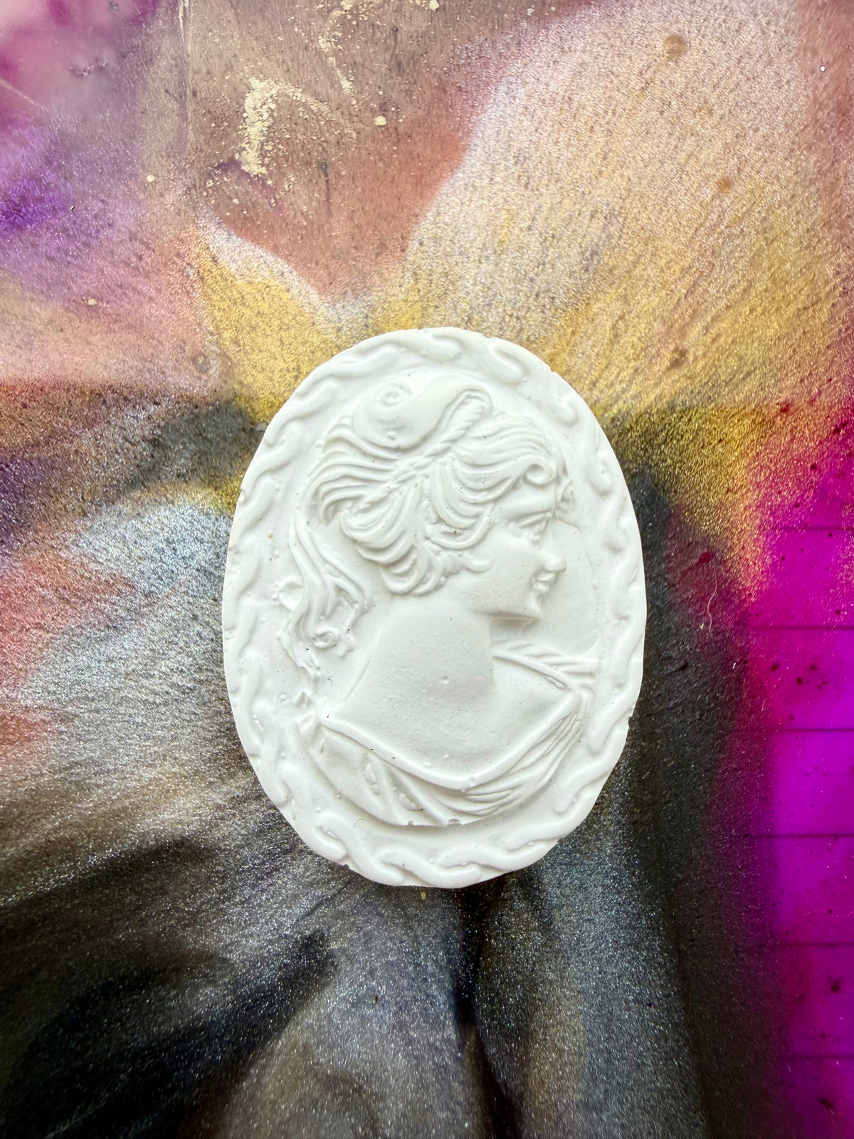 Purple Smoke Cameo Resin Notebook