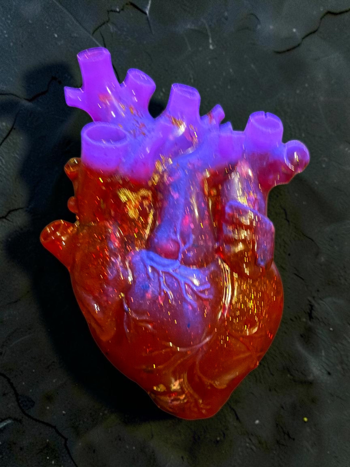 UV Glow Resin Heart