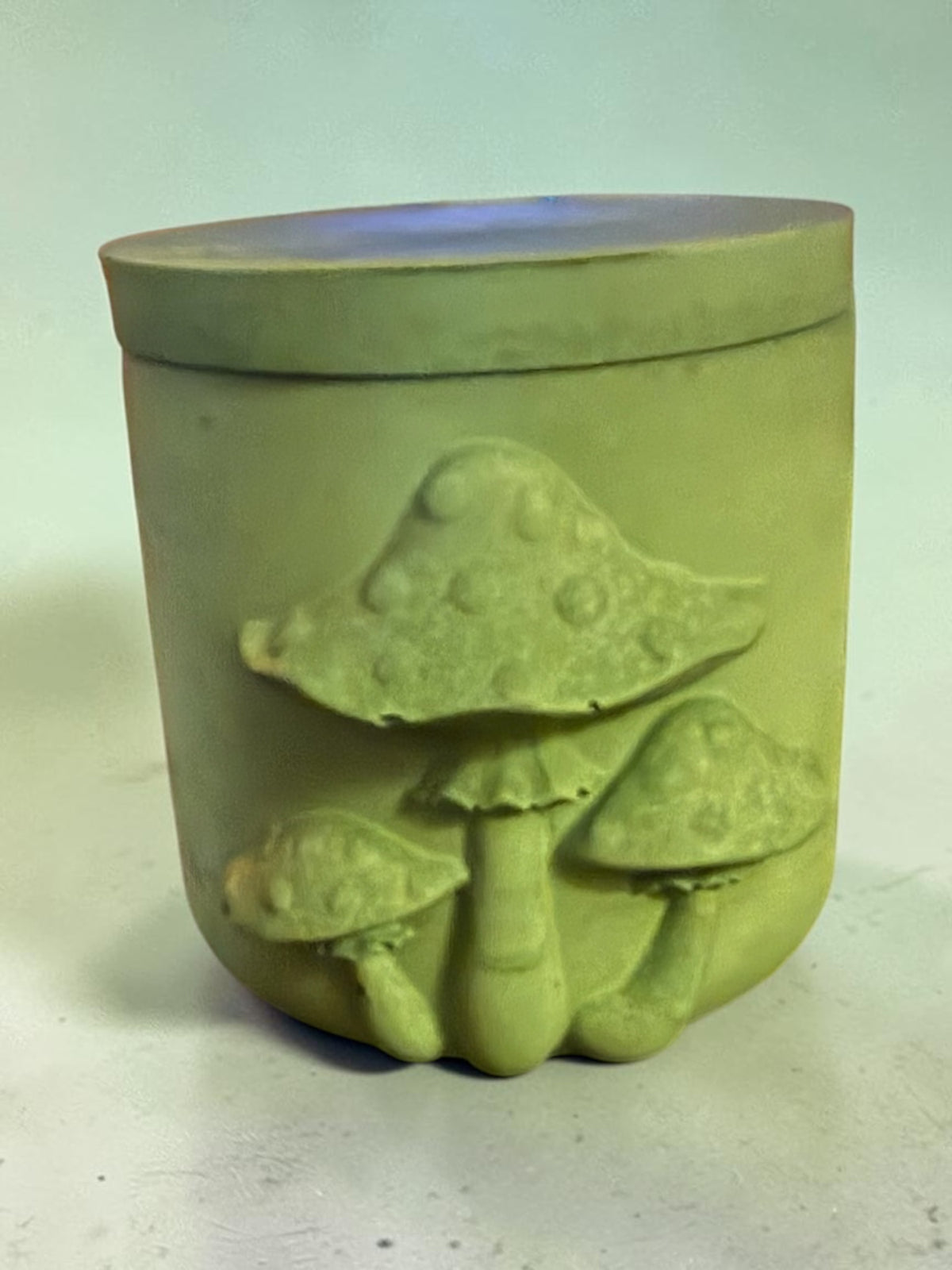 Green Mushroom Plaster Jar