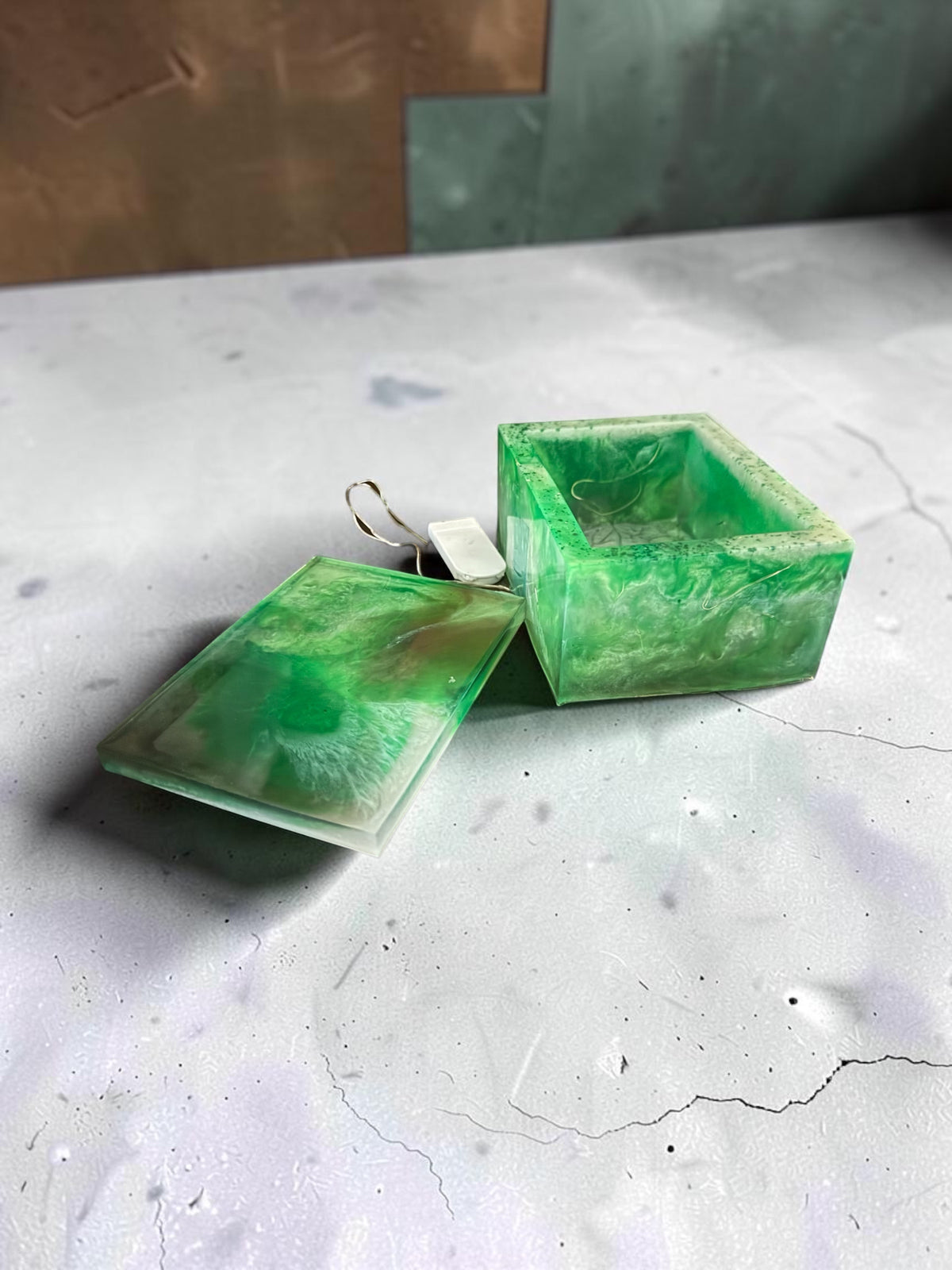 Emerald Enchantment Light-Up Resin Trinket Box