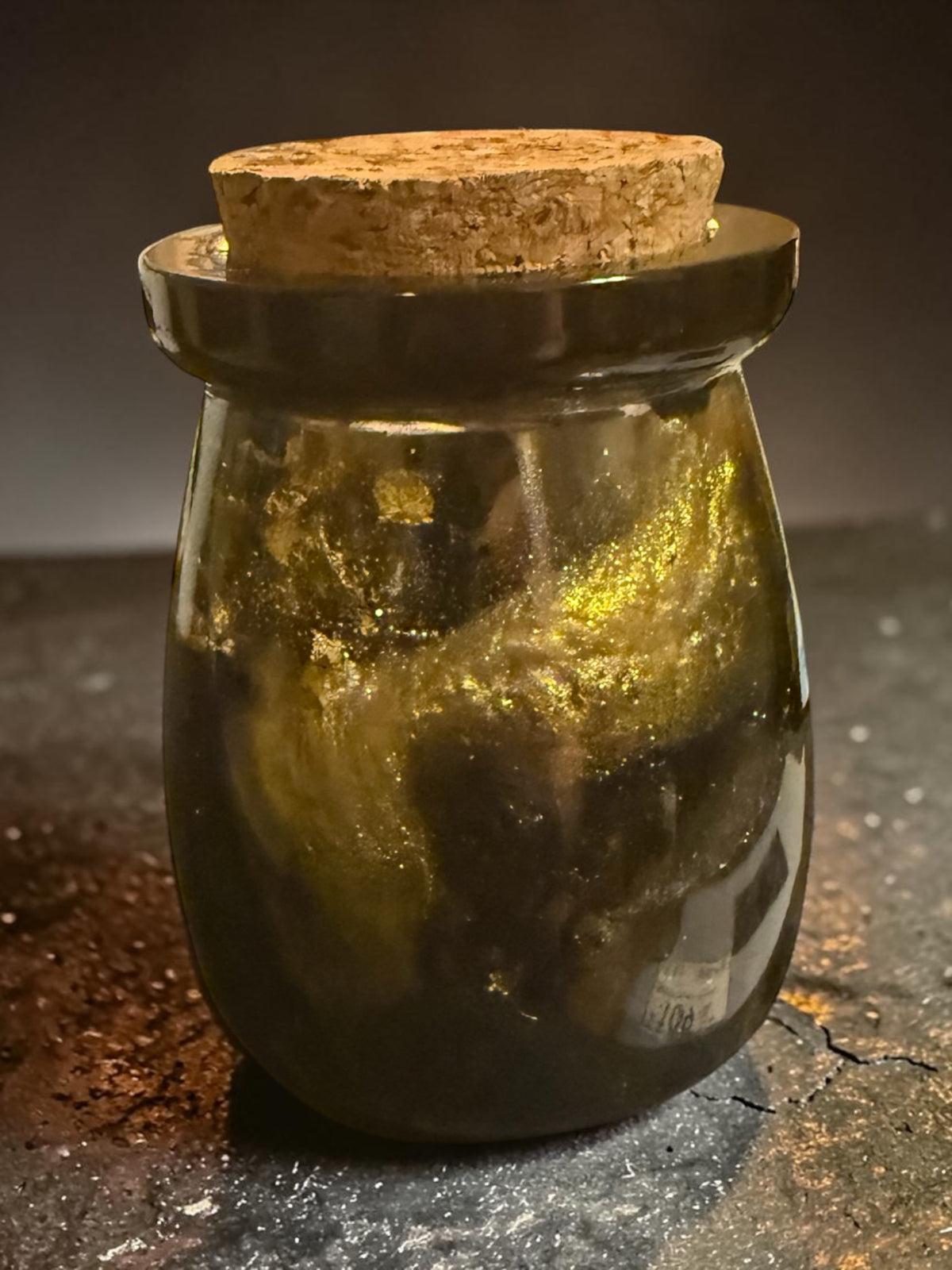 Smoky Gold Resin Cork Jar