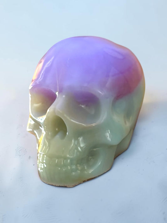 UV Reactive Glow-in-the-Dark Resin Skull with Embedded Lights