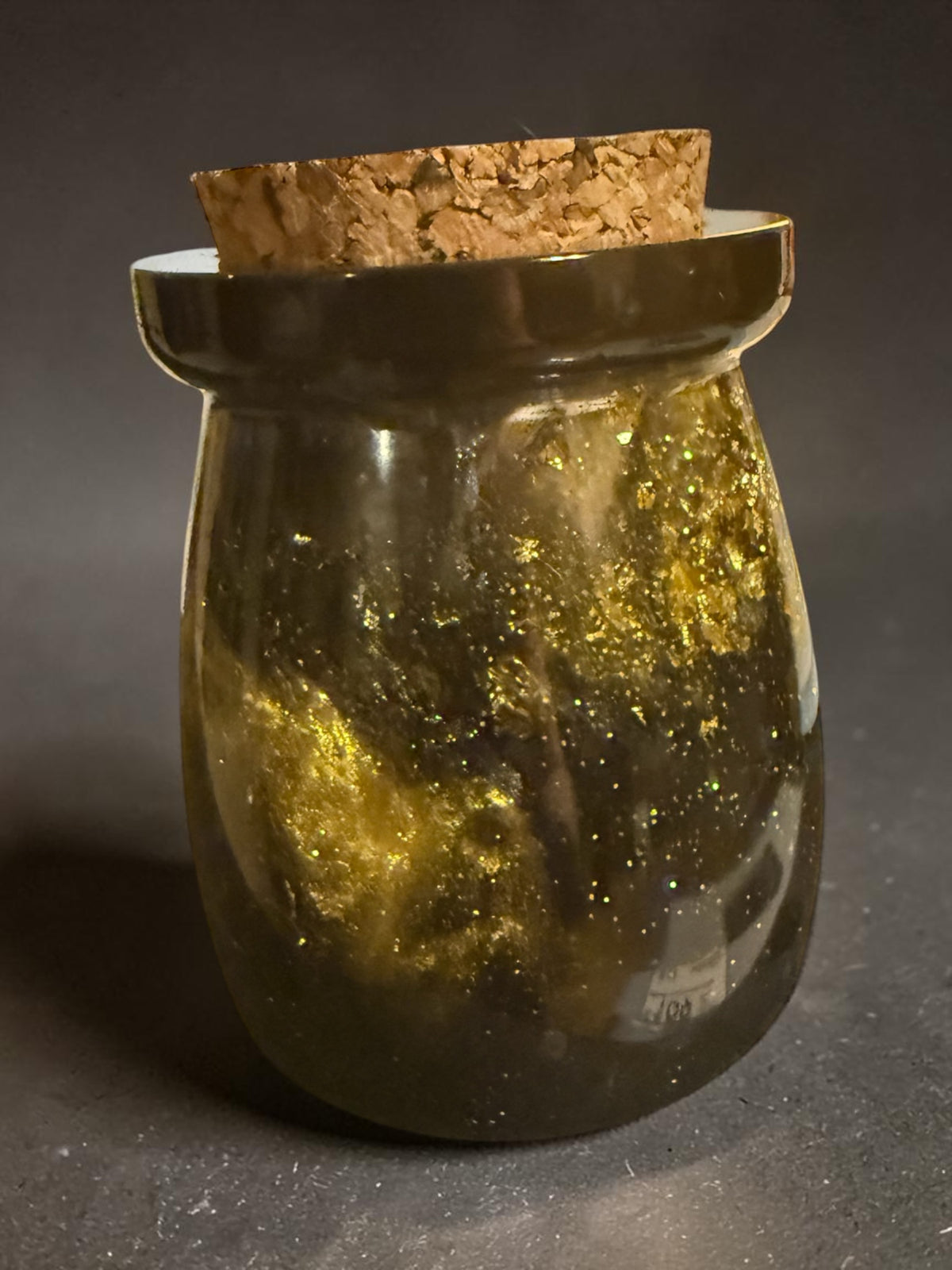 Smoky Gold Resin Cork Jar