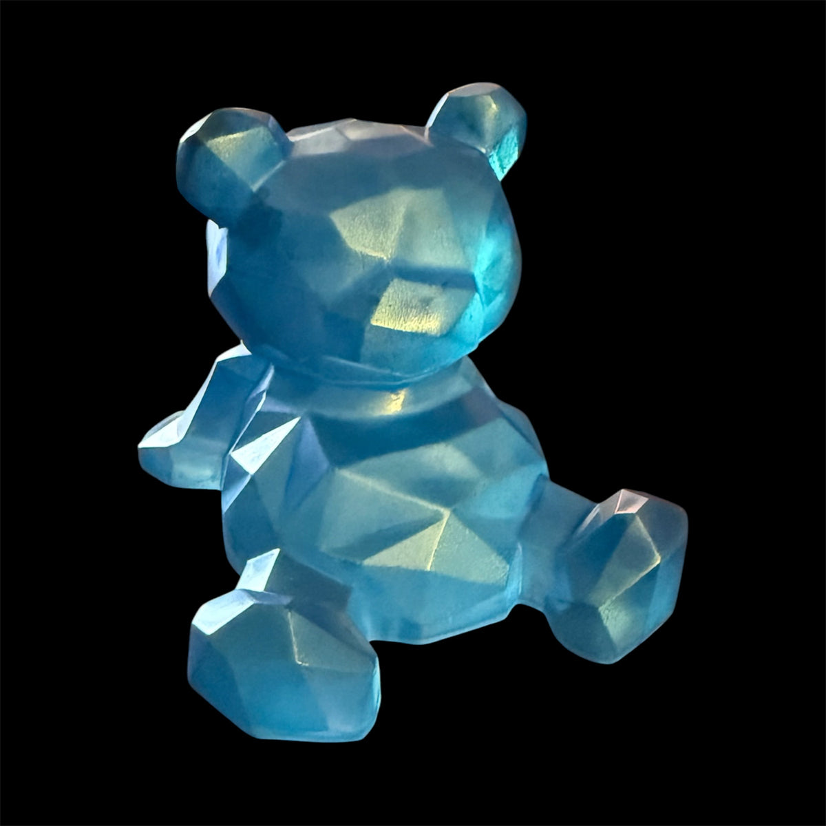 Blue Shift: Geometric Resin Bear