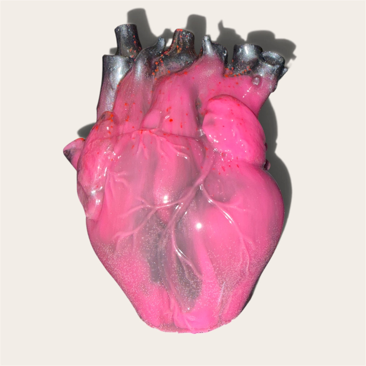 Bubblegum Anatomical Heart — Resin Sculpture