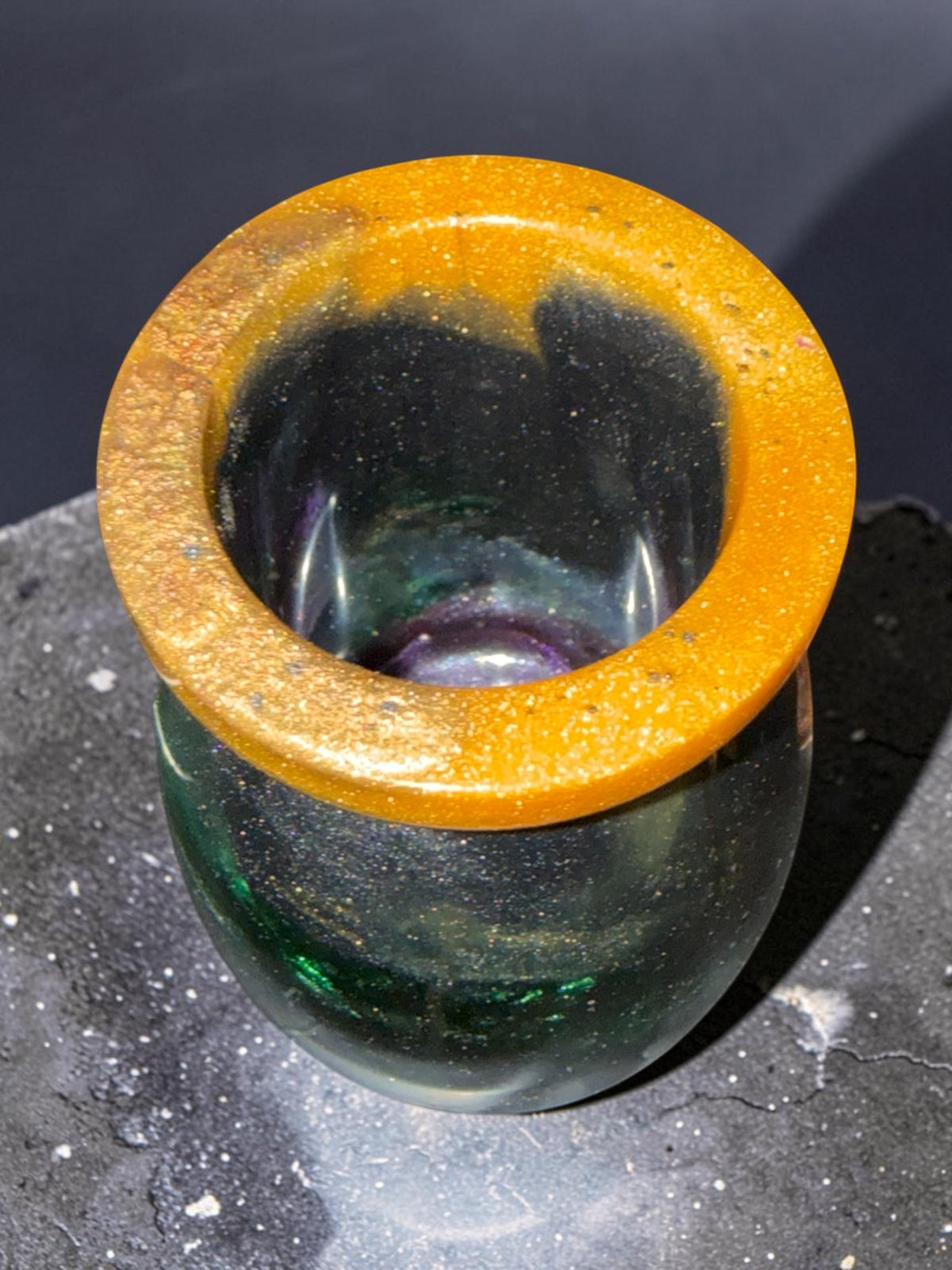 Emerald Sweep Resin Cork Jar