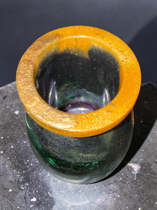 Emerald Sweep Resin Cork Jar