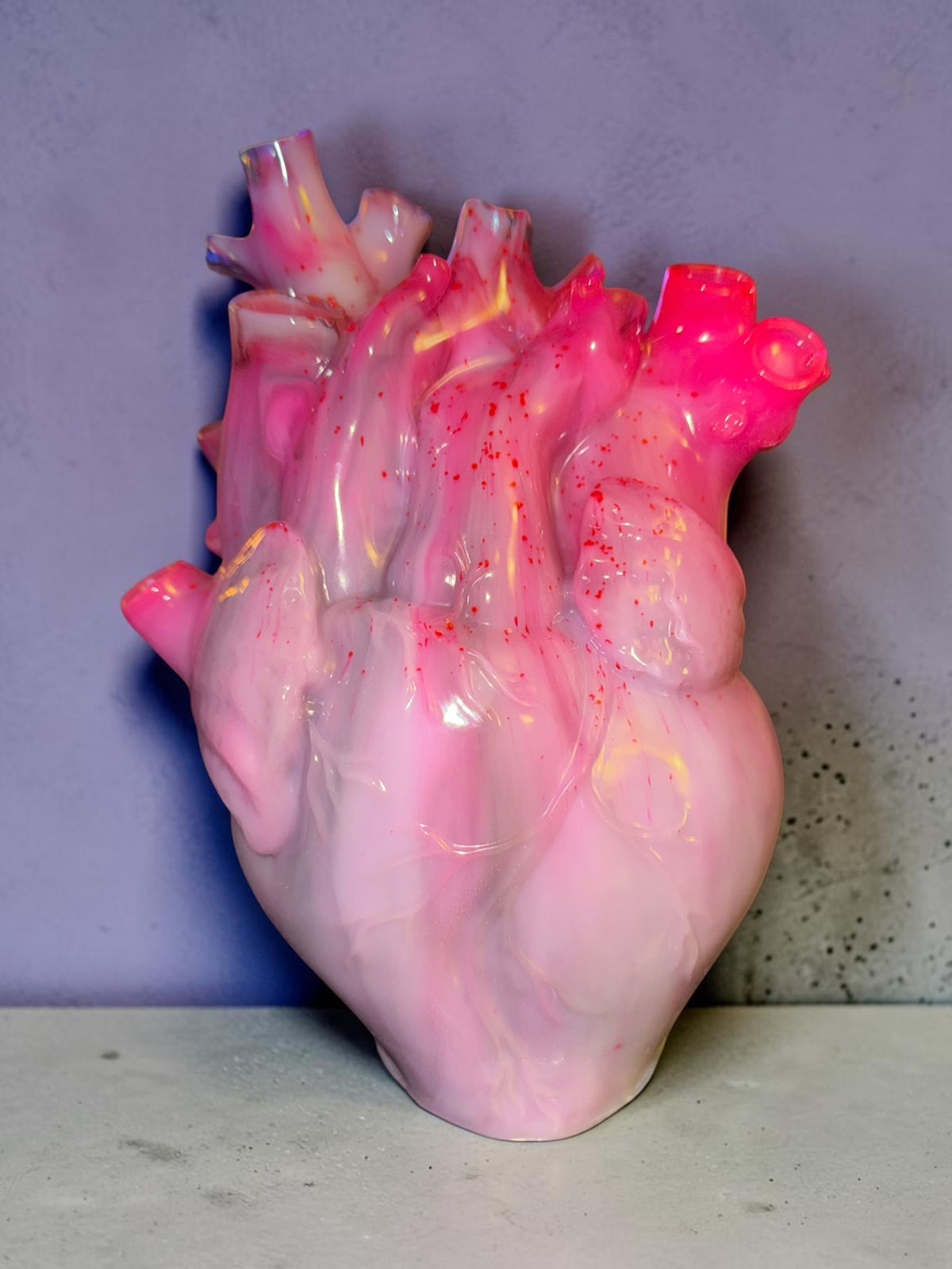 Pink UV Reactive Resin Heart