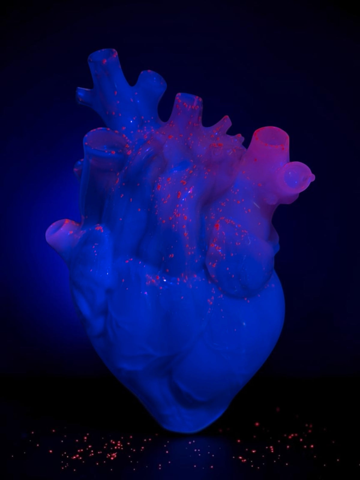 Pink UV Reactive Resin Heart