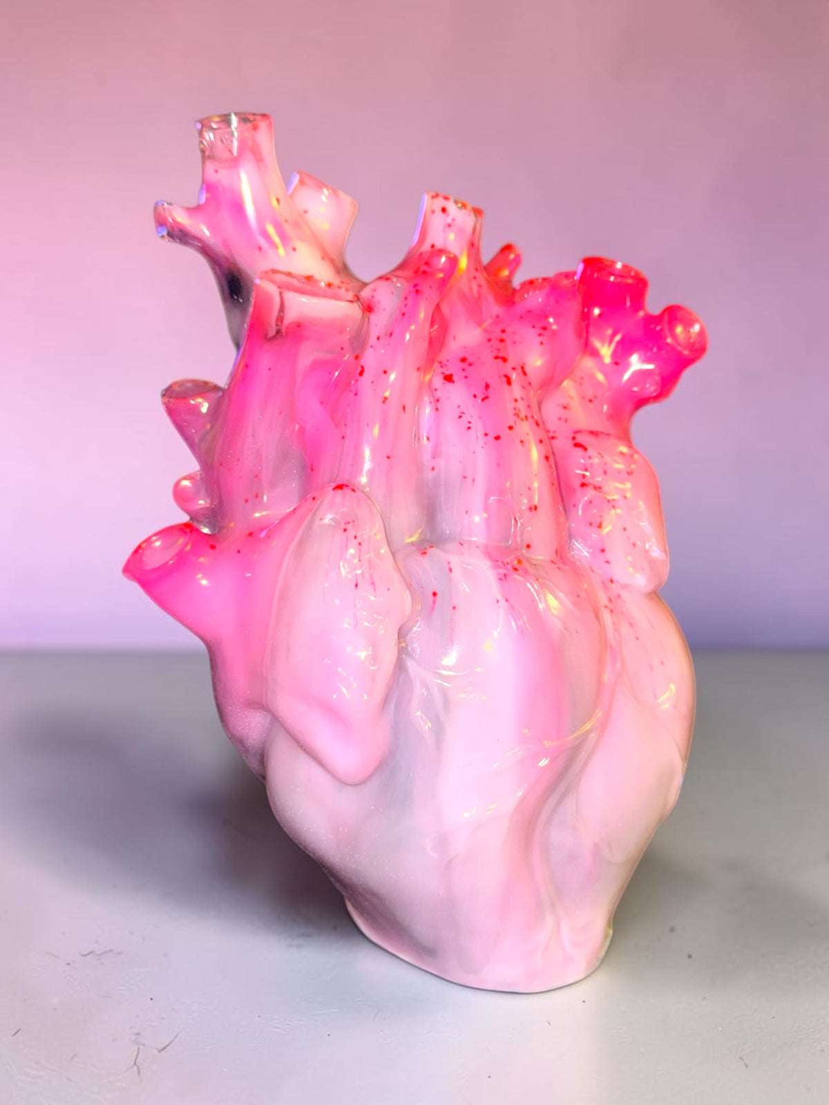 Pink UV Reactive Resin Heart