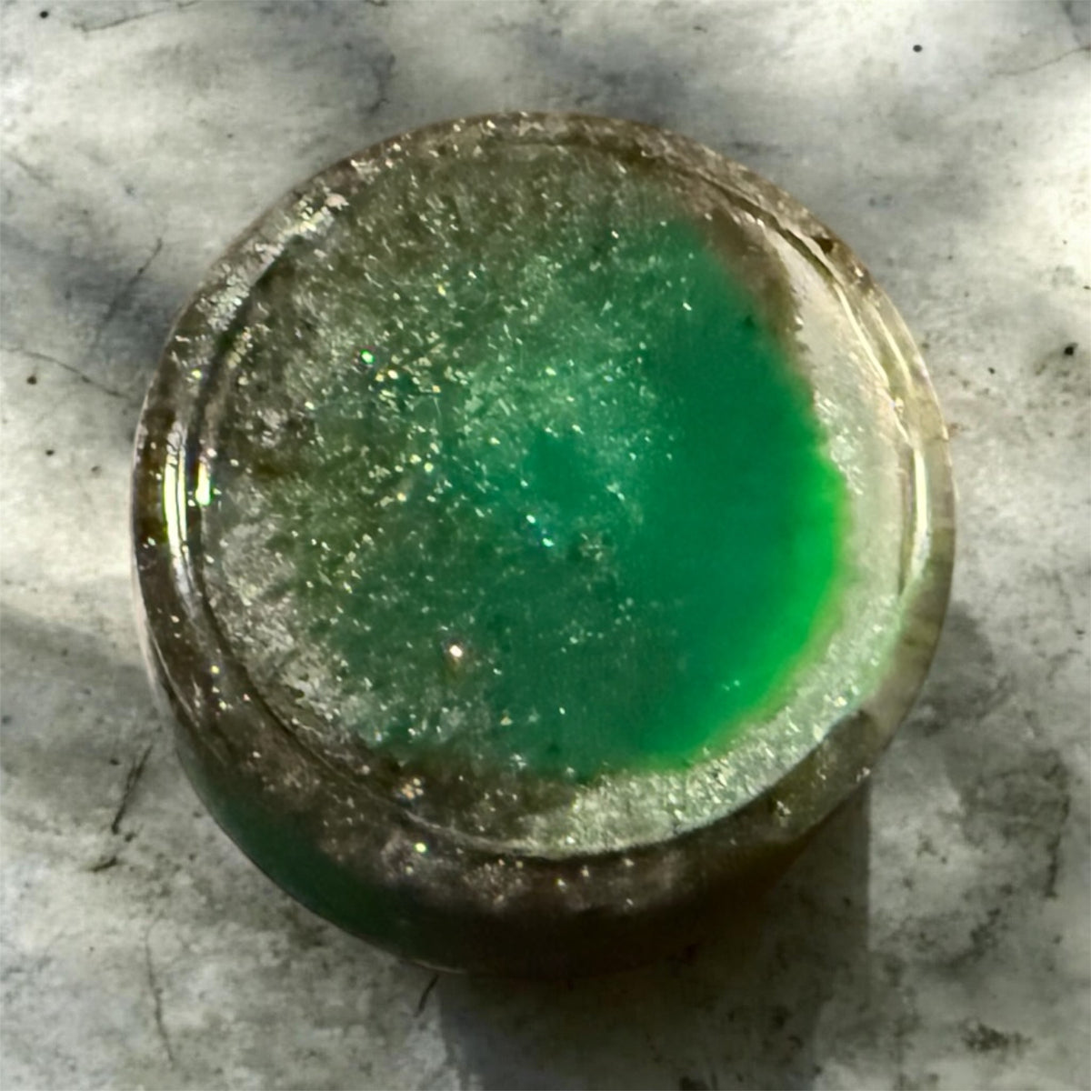 Emerald & Pearl Resin Twist-Lid Jar
