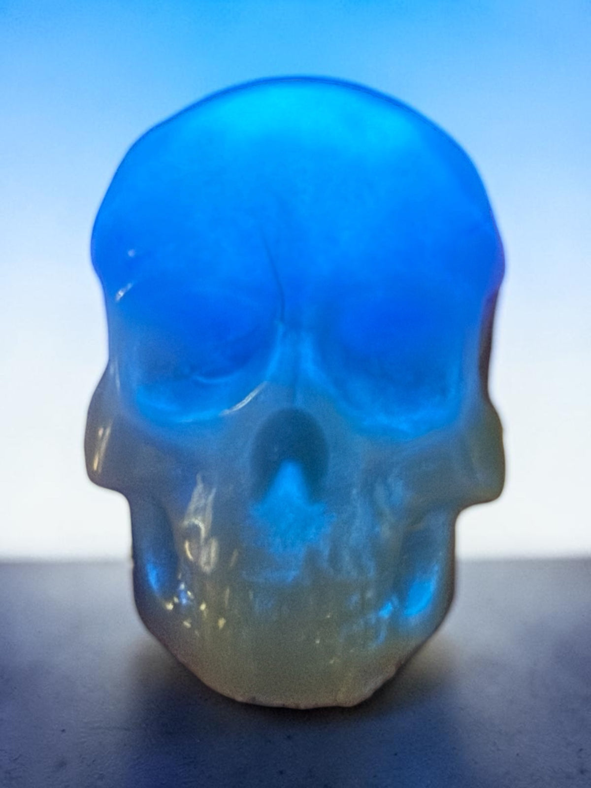 UV Reactive Glow-in-the-Dark Resin Skull with Embedded Lights