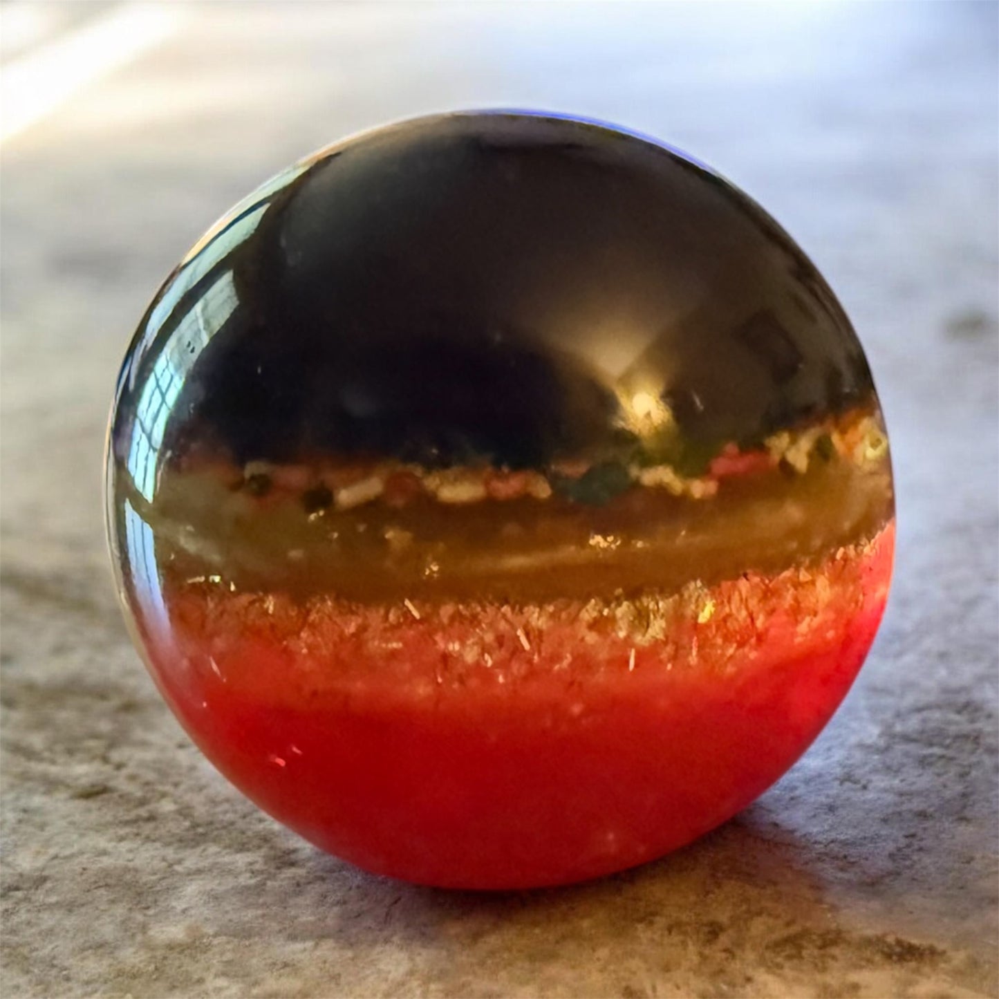 Midnight Confetti: Layered Resin Sphere