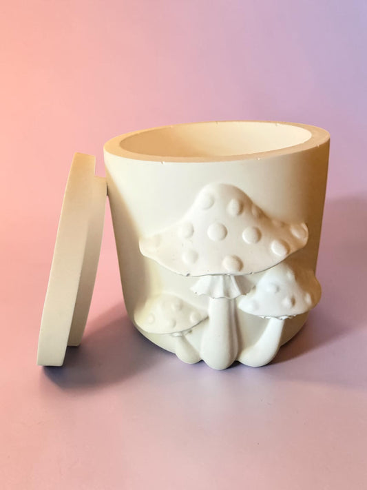 White Mushroom Plaster Jar