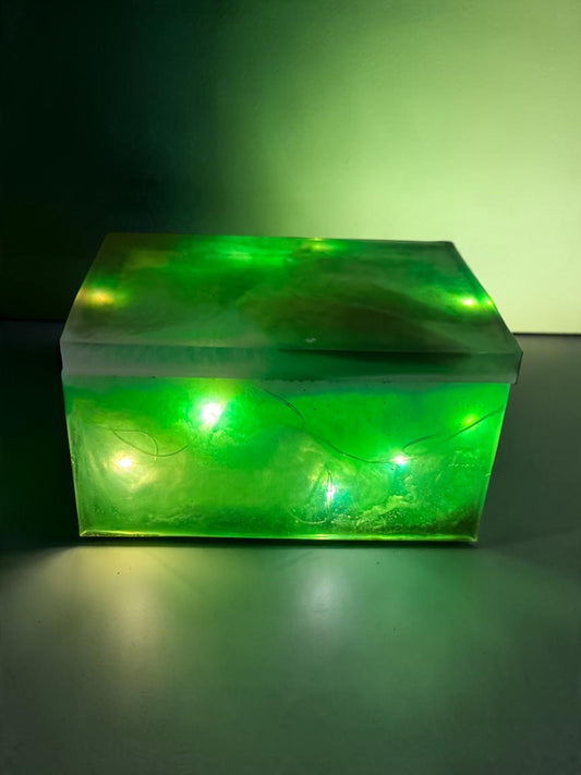 Emerald Enchantment Light-Up Resin Trinket Box