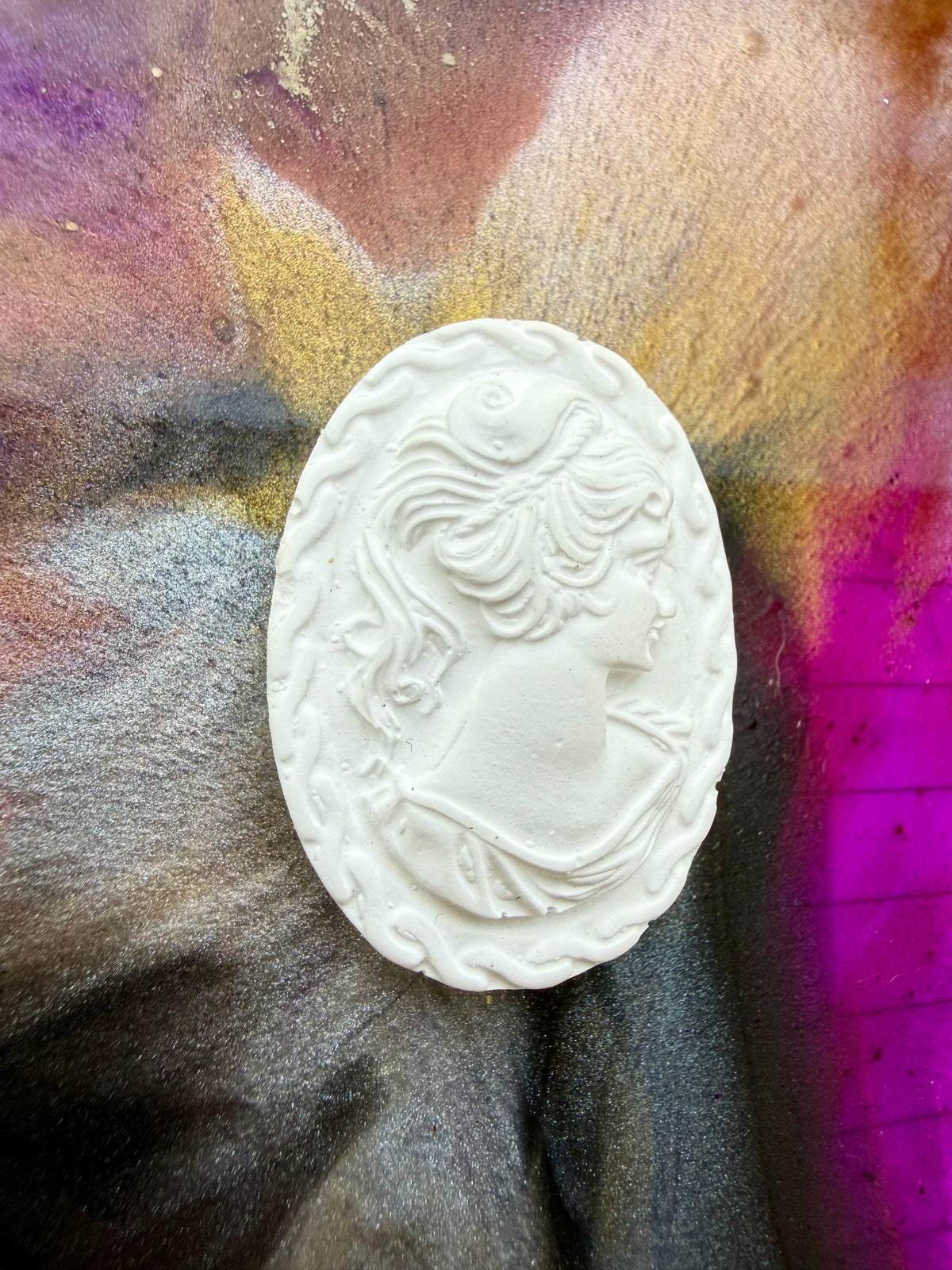 Purple Smoke Cameo Resin Notebook