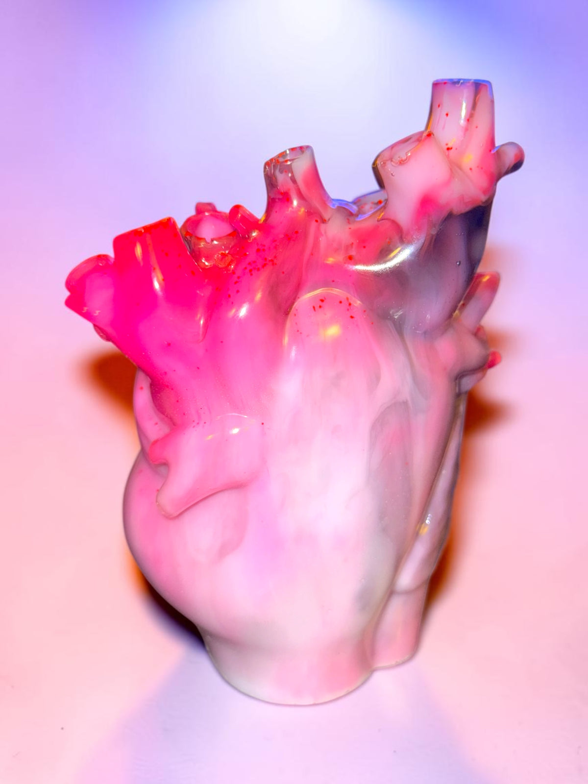 Pink UV Reactive Resin Heart