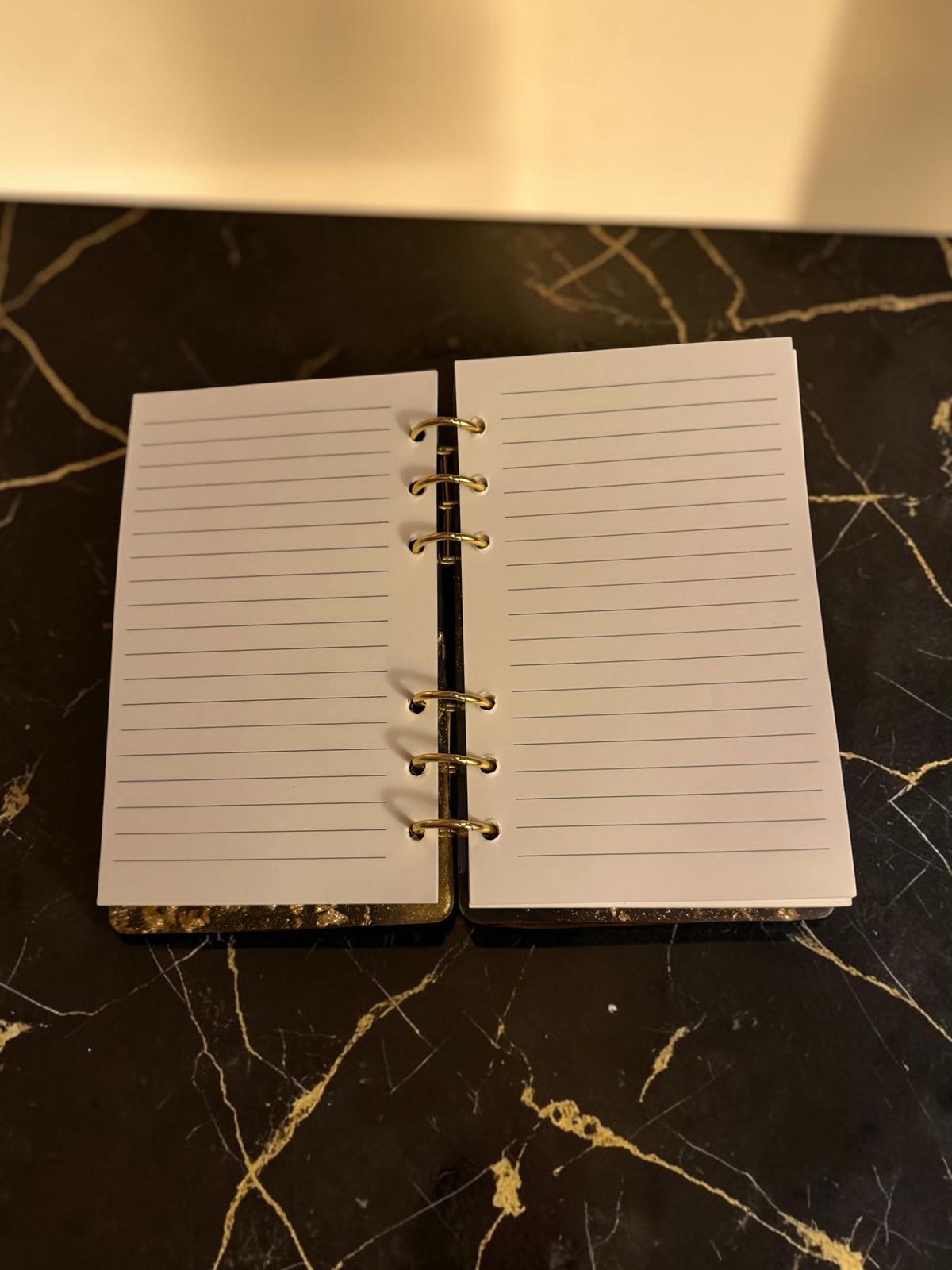 Gilded Midnight Botanical Resin Notebook