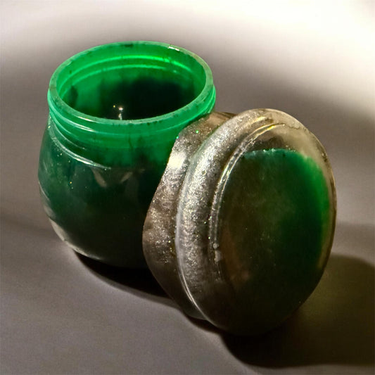 Emerald & Pearl Resin Twist-Lid Jar