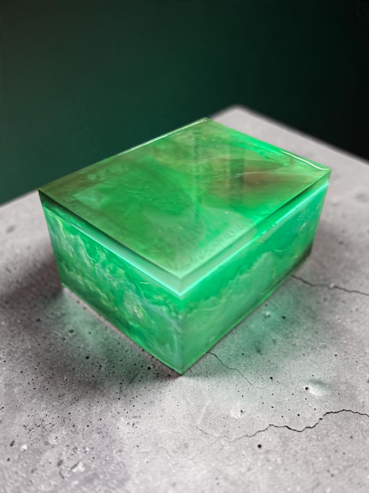 Emerald Enchantment Light-Up Resin Trinket Box