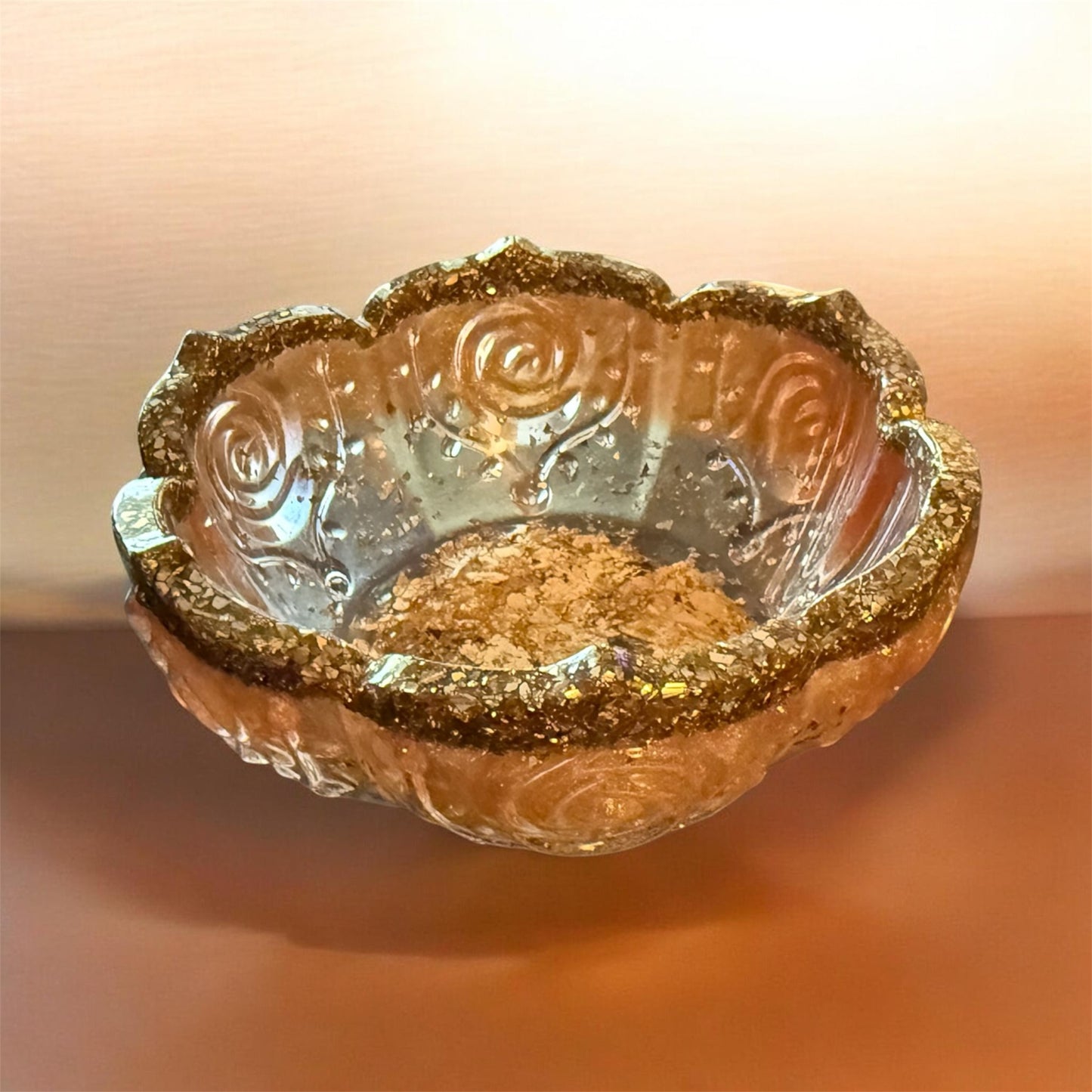 Gilded Lotus: Resin Bowl