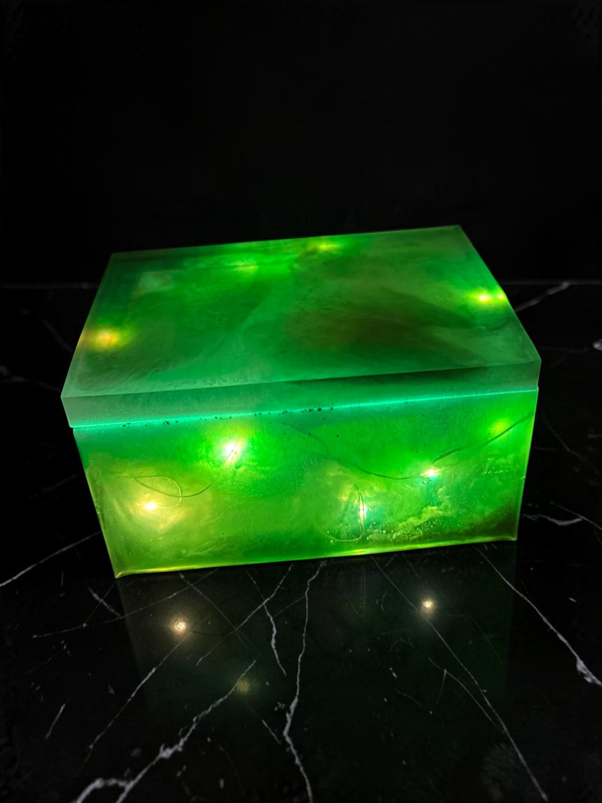Emerald Enchantment Light-Up Resin Trinket Box