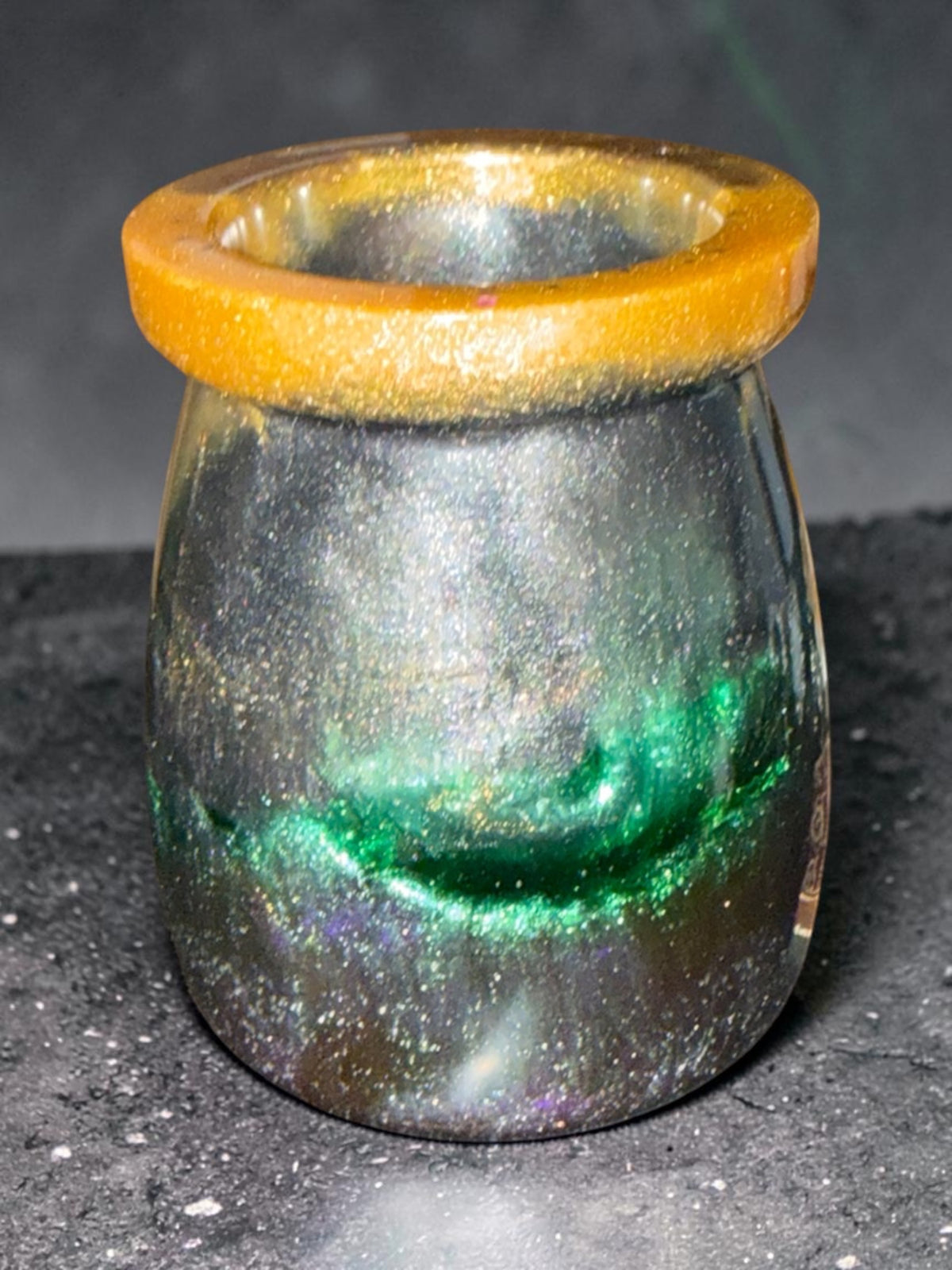 Emerald Sweep Resin Cork Jar