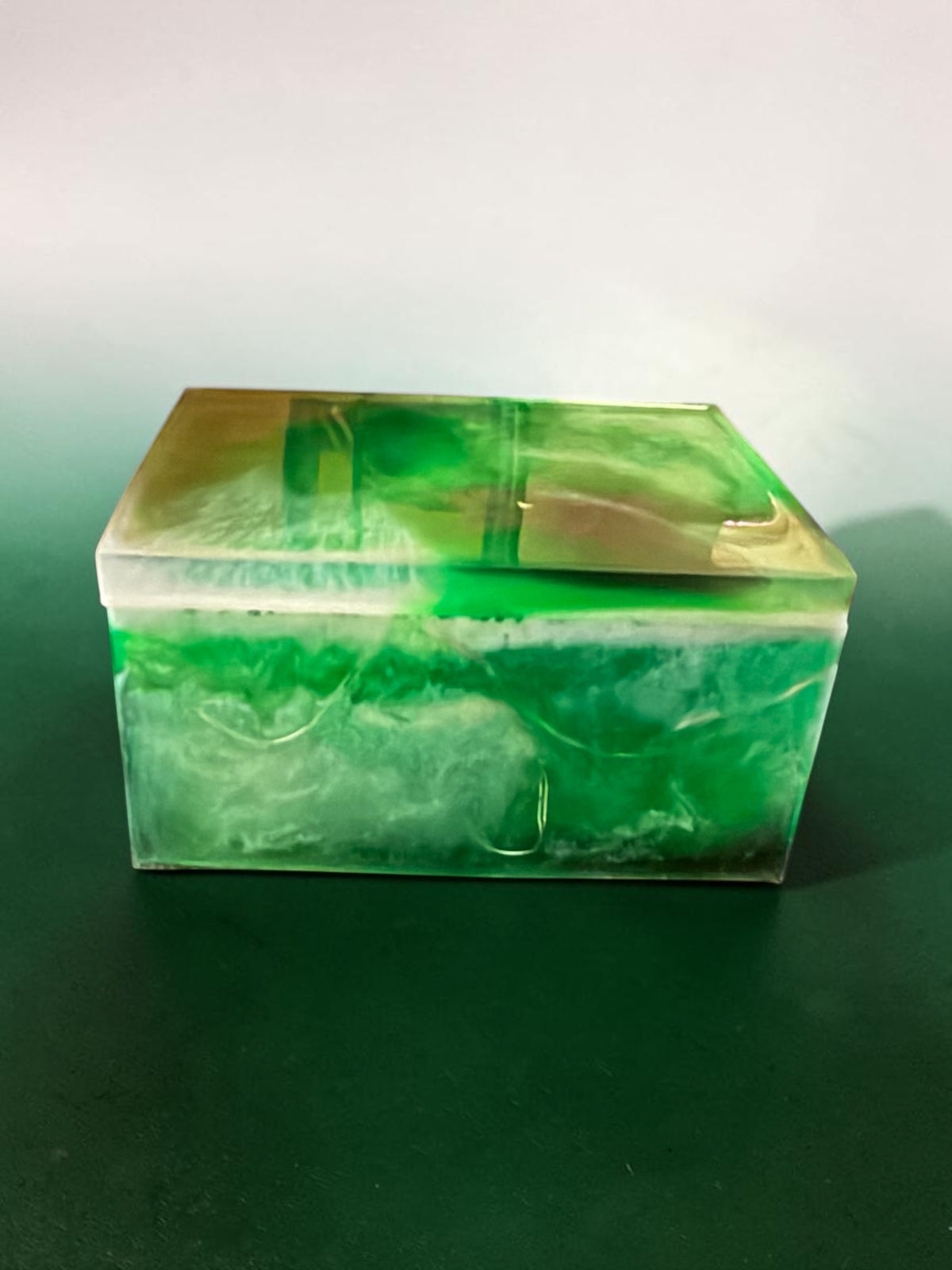 Emerald Enchantment Light-Up Resin Trinket Box