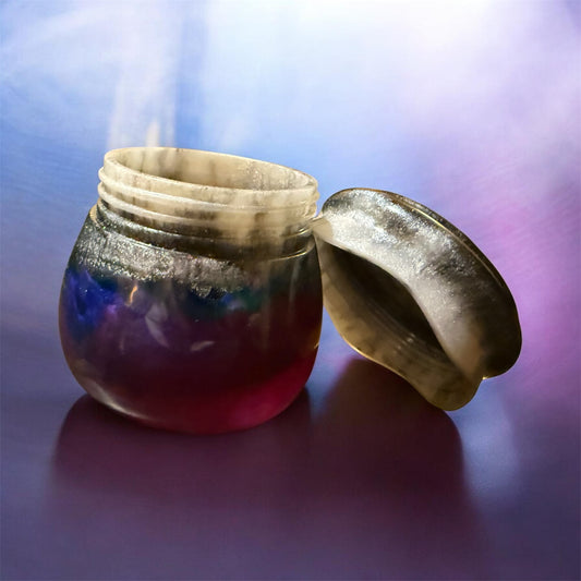 Smoky Pearl Resin Twist-Lid Jar