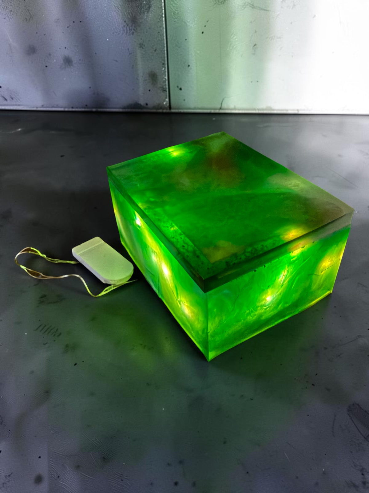 Emerald Enchantment Light-Up Resin Trinket Box