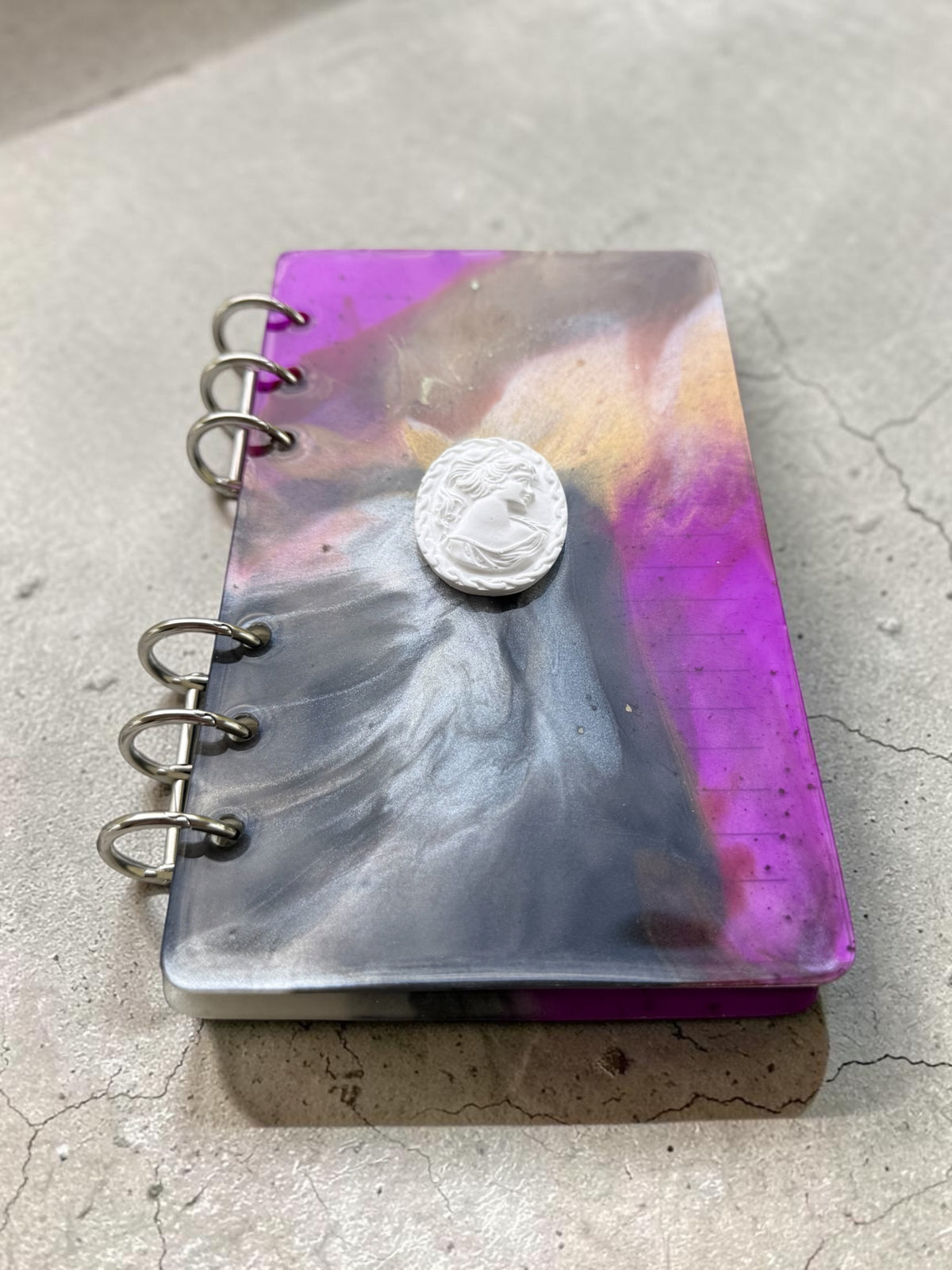 Purple Smoke Cameo Resin Notebook