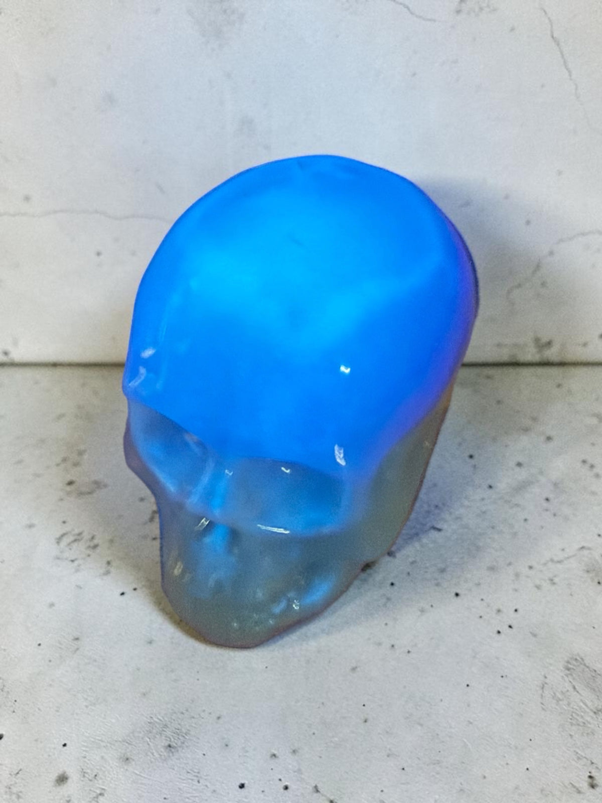 UV Reactive Glow-in-the-Dark Resin Skull with Embedded Lights