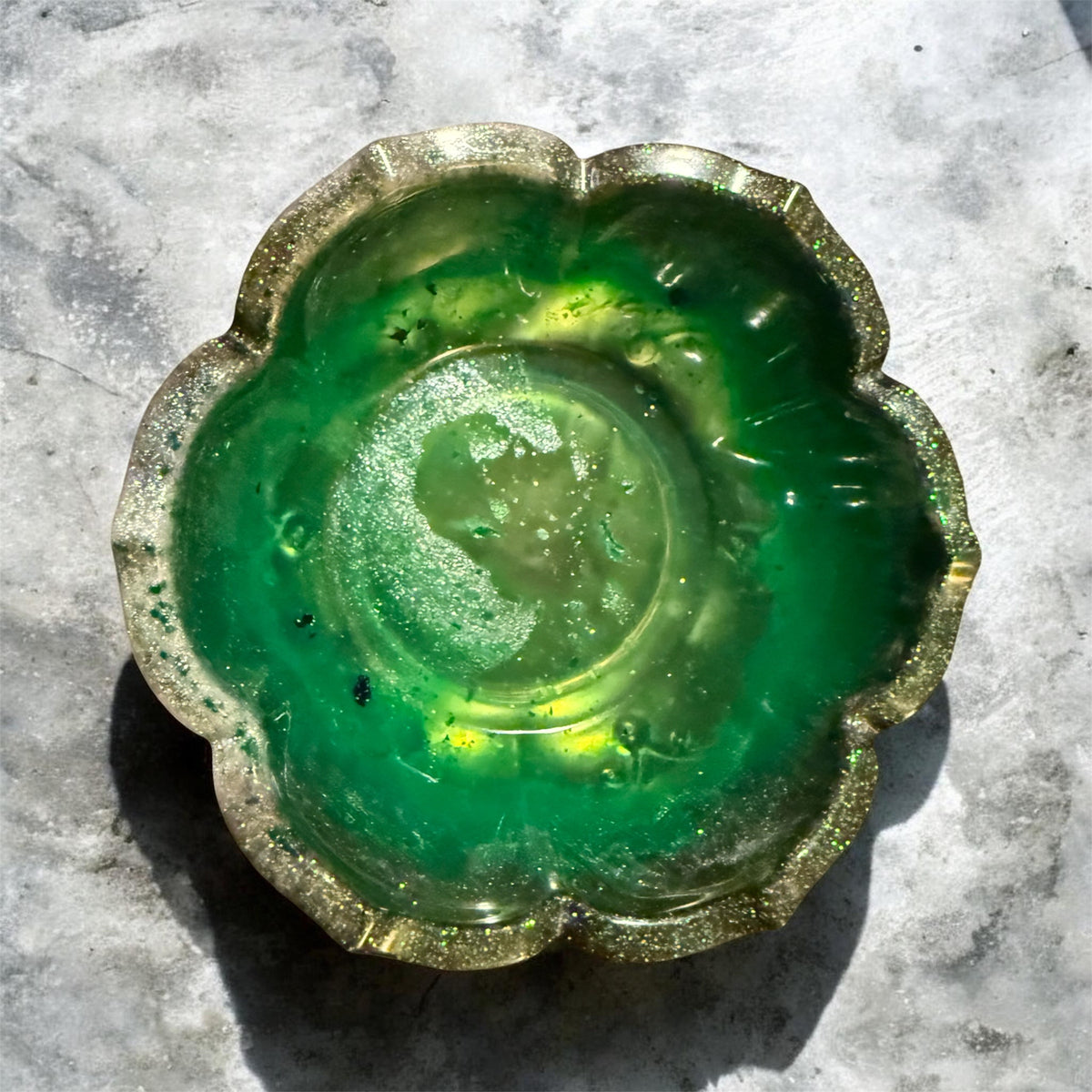 Emerald Resin Trinket Bowl