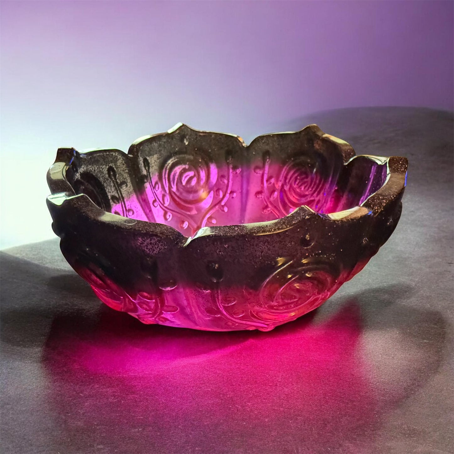 Midnight Lotus: Resin Bowl