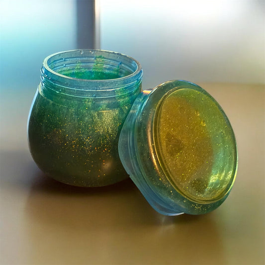 Golden Lagoon: Lidded Resin Jar