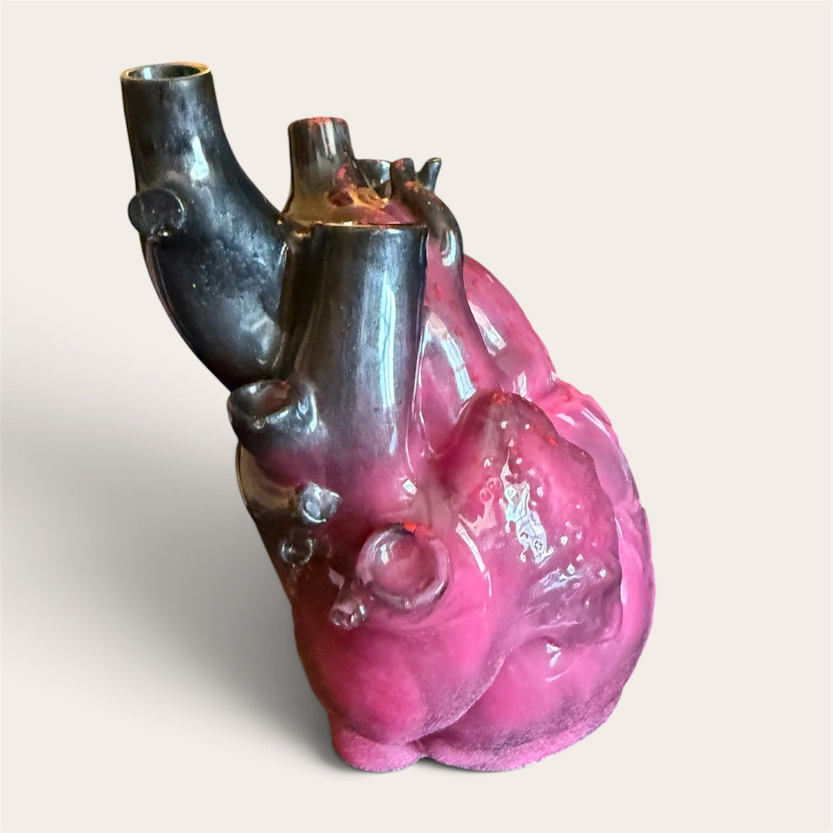 Bubblegum Anatomical Heart — Resin Sculpture