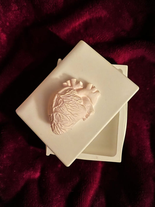 Heart bound Ivory Plaster Book Box