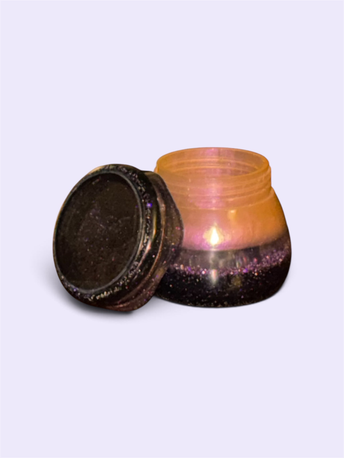 Peach Eclipse: Lidded Resin Jar