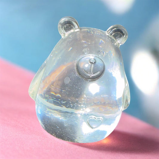 Clear Little Heart Bear: Resin Buddy